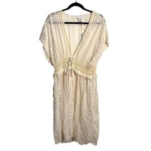 House Of Harlow 1960 Ivory Lace one size Front Tie Duster NEW!